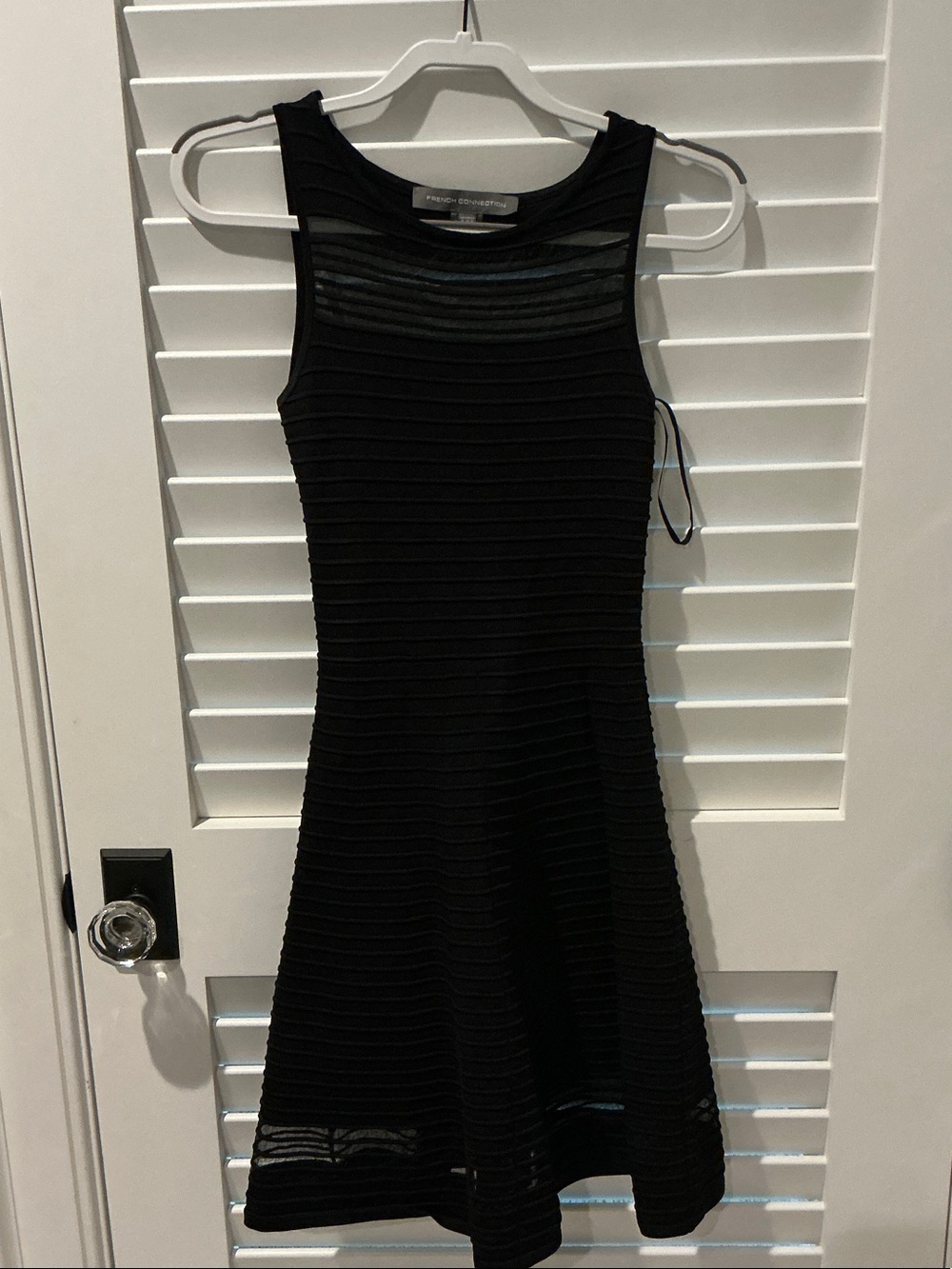 Black Ribbed Sleeveless Fit-and-Flare Dress - Women